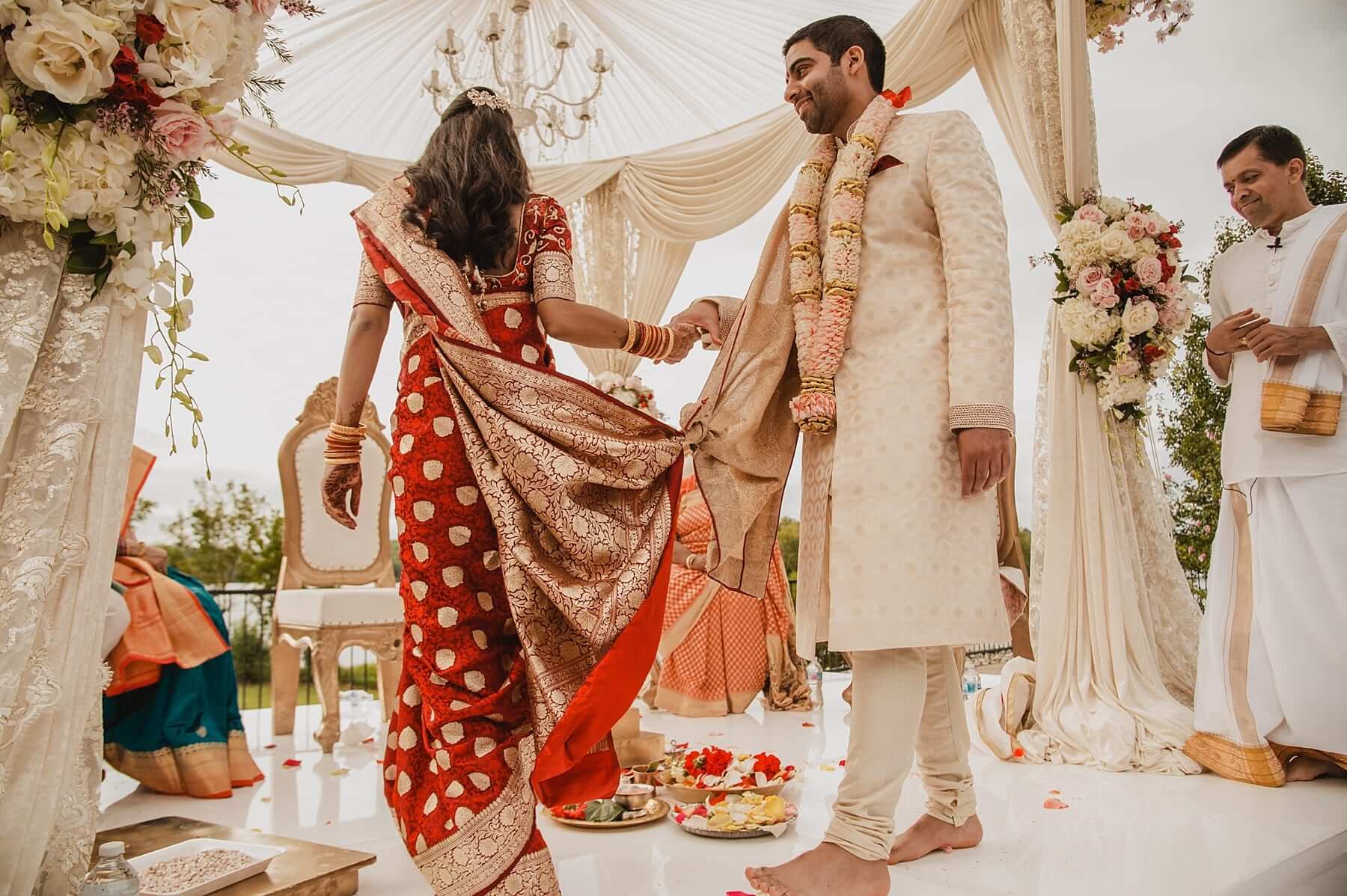 An Indian wedding experience with a bride and groom.