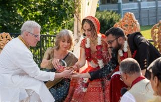 A Hindu wedding water ritual at The Lake House Inn in Bucks County PA